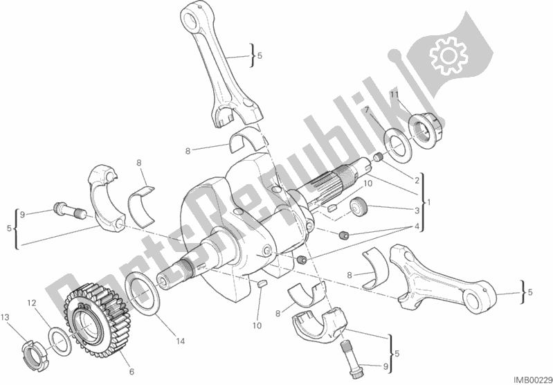 All parts for the Connecting Rods of the Ducati Scrambler Urban Enduro Thailand 803 2017